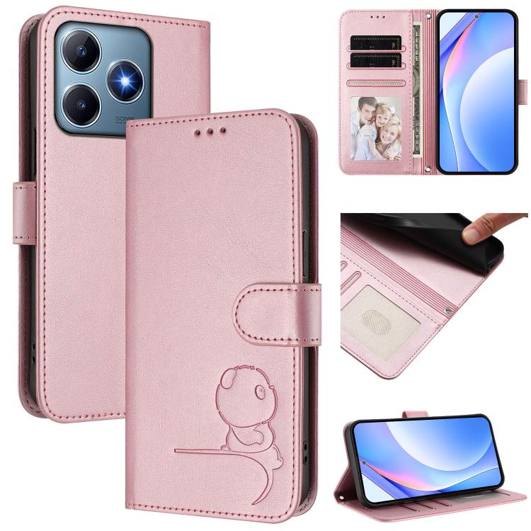 Litter Panda Embossing RFID Leather Phone Case with Lanyard, For Realme 13 Pro / 13 Pro+, For Realme C63 4G / C61 / C61 India, For Realme GT 6T 5G / GT 6 5G Global, For Realme C67 4G / 12 Lite 4G, For Realme 12 Pro / 12 Pro+ / P1 Pro                   ...