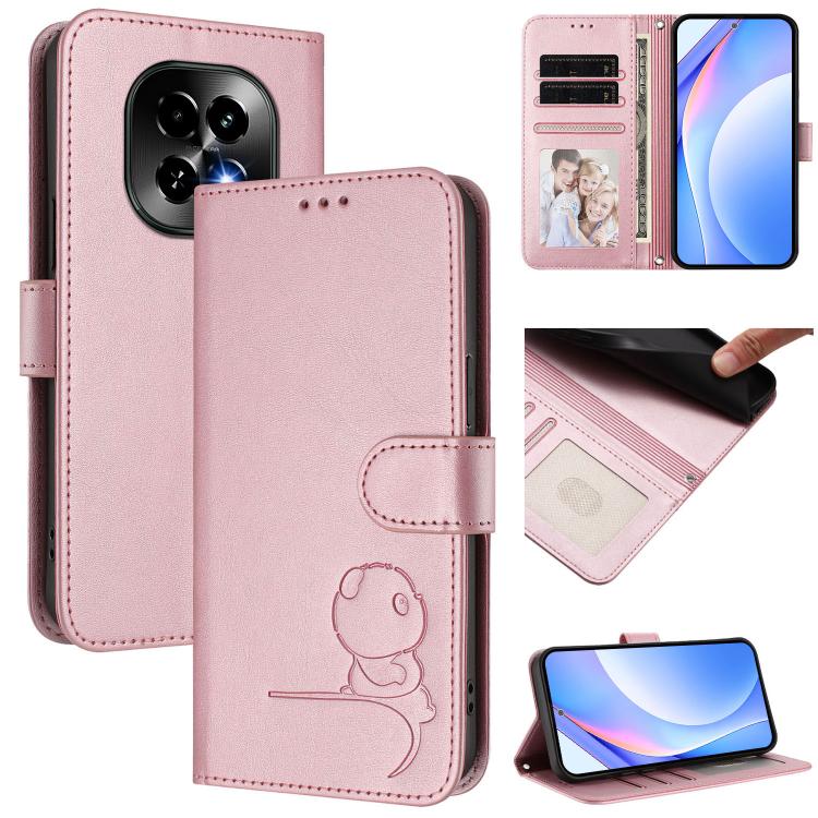 Litter Panda Embossing RFID Leather Phone Case with Lanyard, For Realme V70 5G / 14x Global / C75 5G, For Realme Narzo 80 Pro / 14 Pro, For Realme C75 4G / 14x India / Narzo 80x, For Realme Narzo 80x, For Realme 14 / P3 / 14T 5G, For Realme P3 Ultra   ...