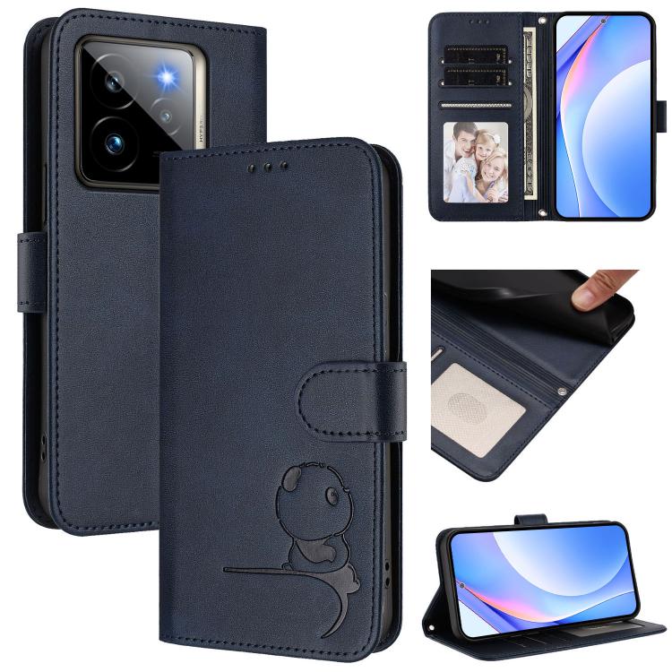 Litter Panda Embossing RFID Leather Phone Case with Lanyard, For Realme V70 5G / 14x Global / C75 5G, For Realme Narzo 80 Pro / 14 Pro, For Realme C75 4G / 14x India / Narzo 80x, For Realme Narzo 80x, For Realme 14 / P3 / 14T 5G, For Realme P3 Ultra   ...