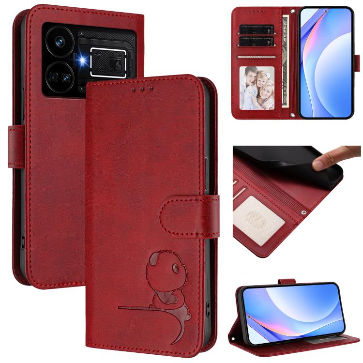 Litter Panda Embossing RFID Leather Phone Case with Lanyard, For Realme 13 Pro / 13 Pro+, For Realme C63 4G / C61 / C61 India, For Realme GT 6T 5G / GT 6 5G Global, For Realme C67 4G / 12 Lite 4G, For Realme 12 Pro / 12 Pro+ / P1 Pro                   ...