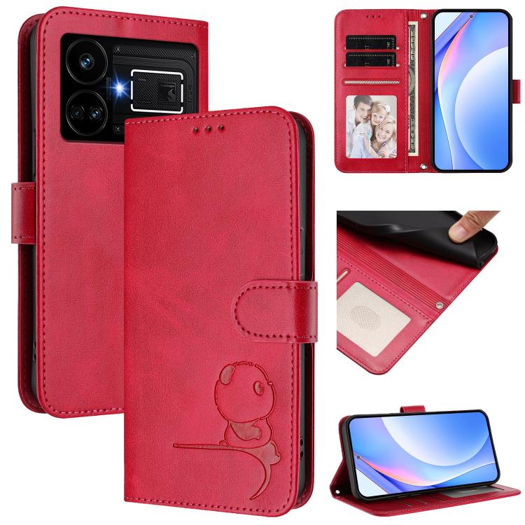 Litter Panda Embossing RFID Leather Phone Case with Lanyard, For Realme 13 Pro / 13 Pro+, For Realme C63 4G / C61 / C61 India, For Realme GT 6T 5G / GT 6 5G Global, For Realme C67 4G / 12 Lite 4G, For Realme 12 Pro / 12 Pro+ / P1 Pro                   ...
