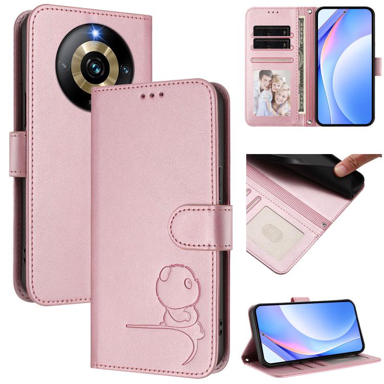 Litter Panda Embossing RFID Leather Phone Case with Lanyard, For Realme 13 Pro / 13 Pro+, For Realme C63 4G / C61 / C61 India, For Realme GT 6T 5G / GT 6 5G Global, For Realme C67 4G / 12 Lite 4G, For Realme 12 Pro / 12 Pro+ / P1 Pro                   ...