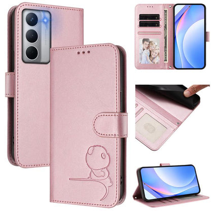 Litter Panda Embossing RFID Leather Phone Case with Lanyard, For Realme V70 5G / 14x Global / C75 5G, For Realme Narzo 80 Pro / 14 Pro, For Realme C75 4G / 14x India / Narzo 80x, For Realme Narzo 80x, For Realme 14 / P3 / 14T 5G, For Realme P3 Ultra   ...