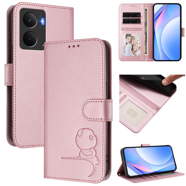 Litter Panda Embossing RFID Leather Phone Case with Lanyard, For Realme V70 5G / 14x Global / C75 5G, For Realme Narzo 80 Pro / 14 Pro, For Realme C75 4G / 14x India / Narzo 80x, For Realme Narzo 80x, For Realme 14 / P3 / 14T 5G, For Realme P3 Ultra   ...