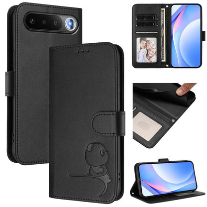 Litter Panda Embossing RFID Leather Phone Case with Lanyard, For Realme P4x / OnePlus Nord CE6 Lite, For Realme 16T 5G, For Realme C100 5G / C83 / C85 5G, For Realme P4 Power 5G, For Realme  Note 80 4G Global, For Realme 16 5G Global                   ...