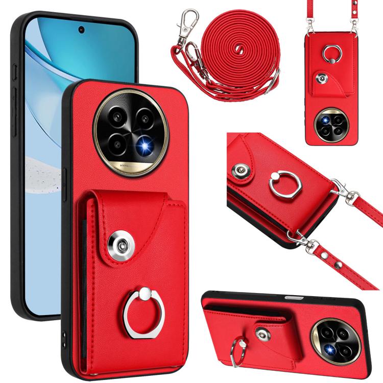 Organ Card Bag Ring Holder Phone Case with Long Lanyard, For Realme 14 / P3 5G / Neo7x, For Realme 14 Pro+, For Realme 14 Pro, For Realme 13 Pro / 13 Pro+ 5G