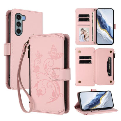 Butterfly Love Flower Multi-card Zipper Wallet Leather Phone Case, For Motorola Moto G Stylus 2022 5G, For Motorola Moto G200 5G, For Motorola Moto G Stylus 2022 4G, For Motorola Moto G Power 2022
