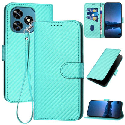 YX0070 Carbon Fiber Buckle Leather Phone Case with Lanyard, For Oukitel C17 4G 2026, For Oukitel C26, For Oukitel C53, For Oukitel C51