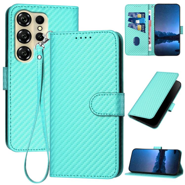 YX0070 Carbon Fiber Buckle Leather Phone Case with Lanyard, For Oukitel C17 4G 2026, For Oukitel C26, For Oukitel C53, For Oukitel C51