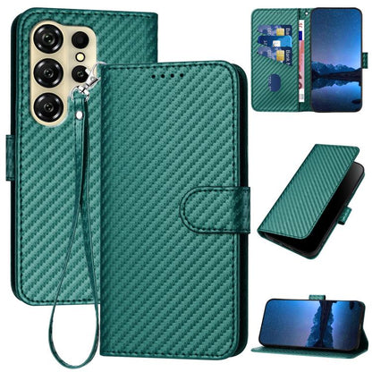 YX0070 Carbon Fiber Buckle Leather Phone Case with Lanyard, For Oukitel C17 4G 2026, For Oukitel C26, For Oukitel C53, For Oukitel C51