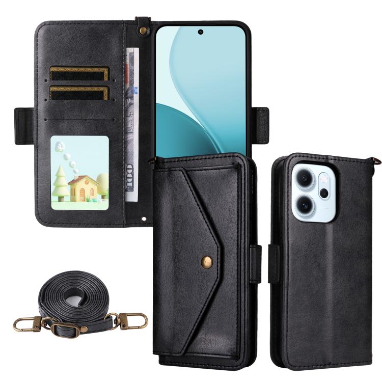 Multi-card Slots Crossbody Cowhide Leather Phone Case, For OPPO A6 Pro Global, For OPPO Reno14 / Reno14 F 5G Global, For OPPO A5x 5G / 4G, For OPPO A5 5G / 4G Global, For OPPO Reno14 Pro 5G, For OPPO A5 Pro 5G / 4G Global, For OPPO Reno13 F 5G         ...