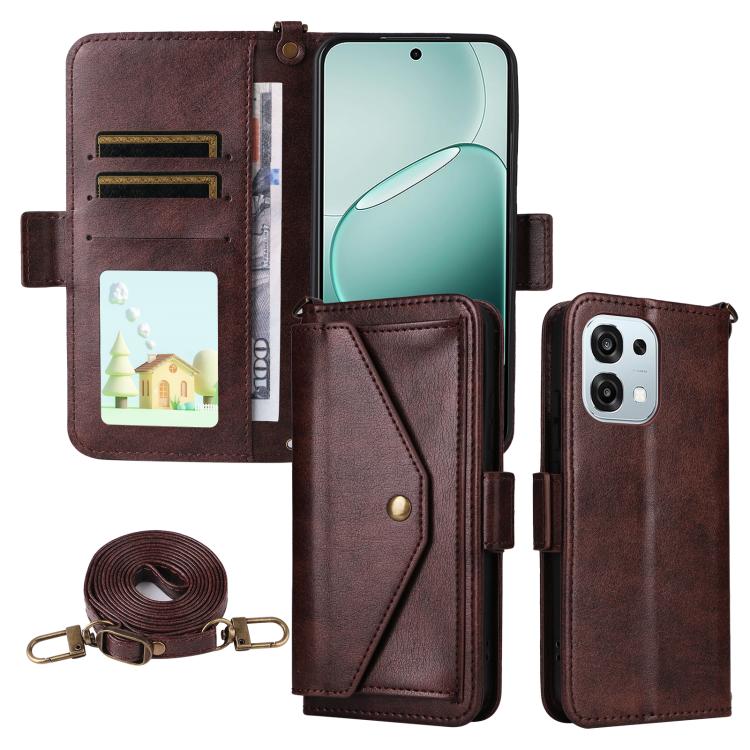 Multi-card Slots Crossbody Cowhide Leather Phone Case, For OPPO A6 Pro Global, For OPPO Reno14 / Reno14 F 5G Global, For OPPO A5x 5G / 4G, For OPPO A5 5G / 4G Global, For OPPO Reno14 Pro 5G, For OPPO A5 Pro 5G / 4G Global, For OPPO Reno13 F 5G         ...