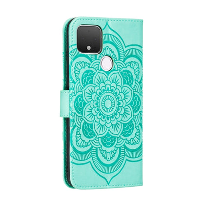 Teal mandala PU leather phone wallet case with phone cutouts and inner holder