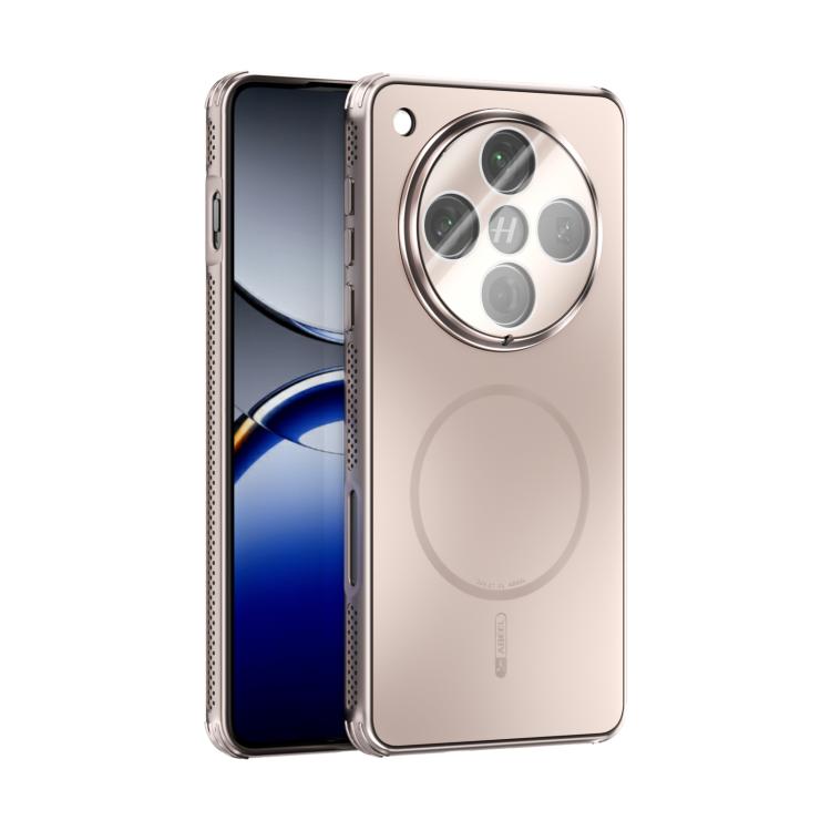 Rose gold frosted MagSafe phone case with camera lens film and heat-dissipation panel