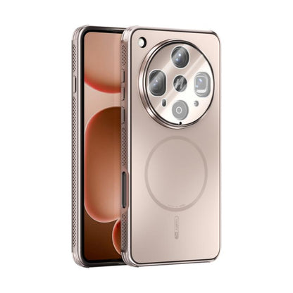 Rose gold frosted MagSafe phone case with lens film and raised camera cutouts