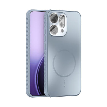 Frosted MagSafe phone case with lens film, dark blue gradient look and camera cutouts