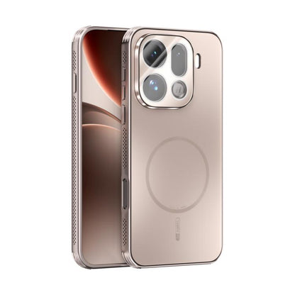 ABEEL frosted MagSafe phone case with lens film, champagne color, raised camera cutout