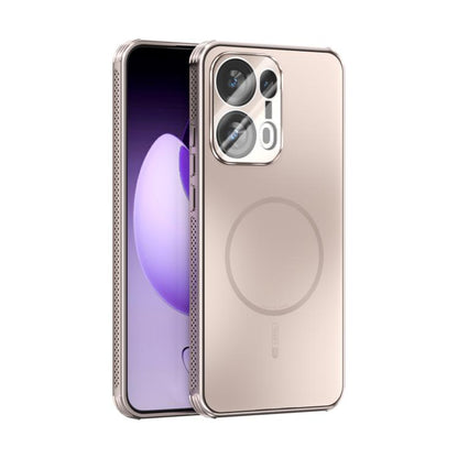 Rose gold frosted MagSafe phone case with lens film and MagSafe ring
