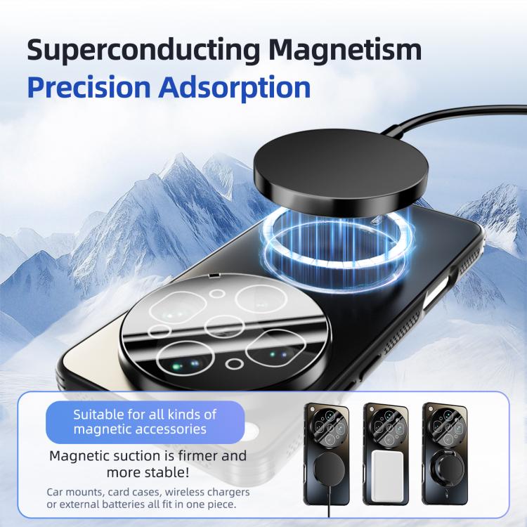 ABEEL frosted MagSafe phone case with lens film, black back, circular magnetic plate on top