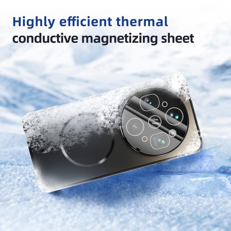 ABEEL frosted MagSafe phone case with lens film, black back, speckled heat sheet overlay