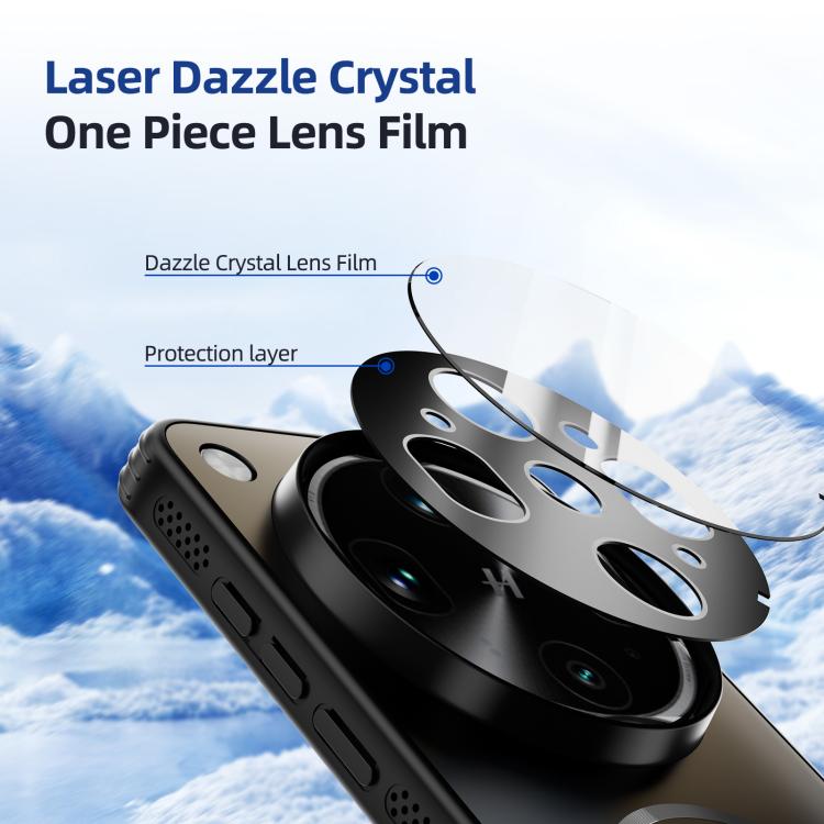 ABEEL one-piece lens film on MagSafe phone case, black case with camera lens covers