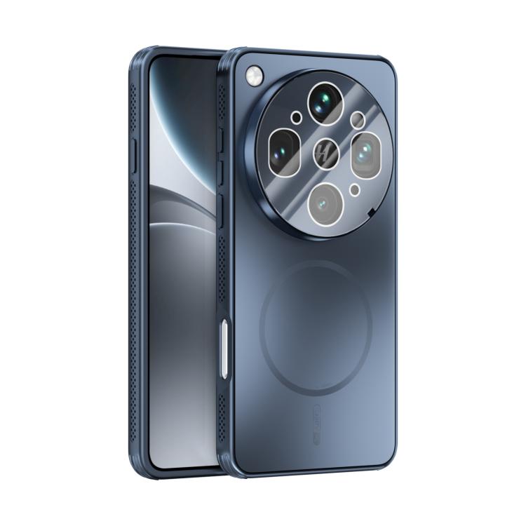 ABEEL frosted MagSafe phone case with lens film, dark blue color, raised camera cutout