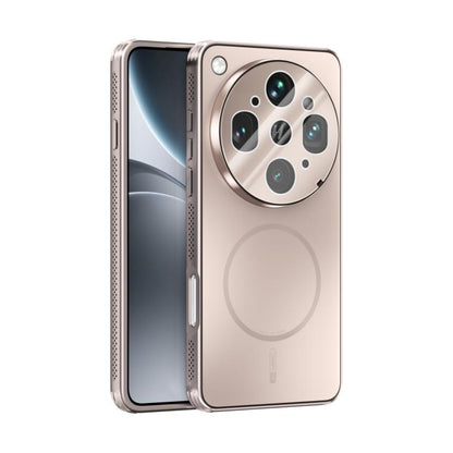 ABEEL MagSafe frosted phone case with lens film, rose-gold back, camera ring cutout