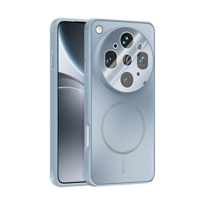 ABEEL MagSafe frosted phone case with lens film, light blue back, camera lens cutouts