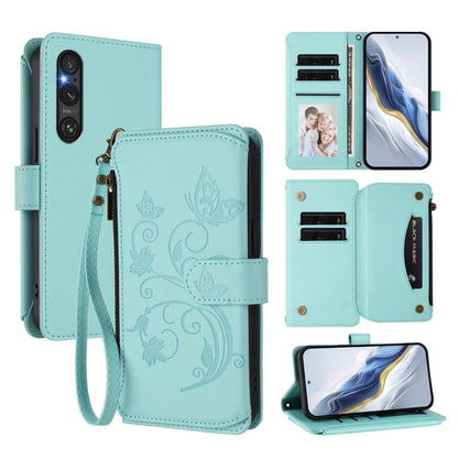Butterfly Love Flower Multi-card Zipper Wallet Leather Phone Case, For Sony Xperia 1 VIII, For Sony Xperia 10 VII, For Sony Xperia 1 VII, For Sony Xperia 10 VI 2024, For Sony Xperia 1 VI 2024, For Sony Xperia 5 VI, For Sony Xperia 5 V                  ...