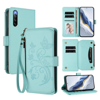 Butterfly Love Flower Multi-card Zipper Wallet Leather Phone Case, For Sony Xperia 1 VIII, For Sony Xperia 10 VII, For Sony Xperia 1 VII, For Sony Xperia 10 VI 2024, For Sony Xperia 1 VI 2024, For Sony Xperia 5 VI, For Sony Xperia 5 V                  ...