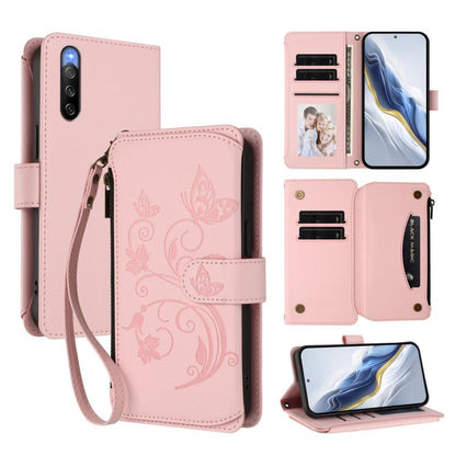 Butterfly Love Flower Multi-card Zipper Wallet Leather Phone Case, For Sony Xperia 1 VIII, For Sony Xperia 10 VII, For Sony Xperia 1 VII, For Sony Xperia 10 VI 2024, For Sony Xperia 1 VI 2024, For Sony Xperia 5 VI, For Sony Xperia 5 V                  ...