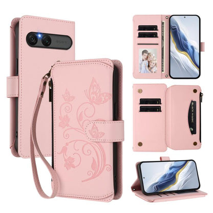 Butterfly Love Flower Multi-card Zipper Wallet Leather Phone Case, For Sony Xperia 1 VIII, For Sony Xperia 10 VII, For Sony Xperia 1 VII, For Sony Xperia 10 VI 2024, For Sony Xperia 1 VI 2024, For Sony Xperia 5 VI, For Sony Xperia 5 V                  ...