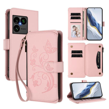 Butterfly Love Flower Multi-card Zipper Wallet Leather Phone Case, For Sony Xperia 1 VIII, For Sony Xperia 10 VII, For Sony Xperia 1 VII, For Sony Xperia 10 VI 2024, For Sony Xperia 1 VI 2024, For Sony Xperia 5 VI, For Sony Xperia 5 V                  ...