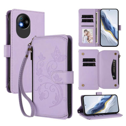 Butterfly Love Flower Multi-card Zipper Wallet Leather Phone Case, For ZTE Kantan Sumaho 4 A402ZT, For ZTE Blade V60 4G / Axon 60 4G, For ZTE Blade A35e, For ZTE Nubia Neo 3 GT, For ZTE nubia Music 2, For ZTE nubia S 5G A403ZT                          ...