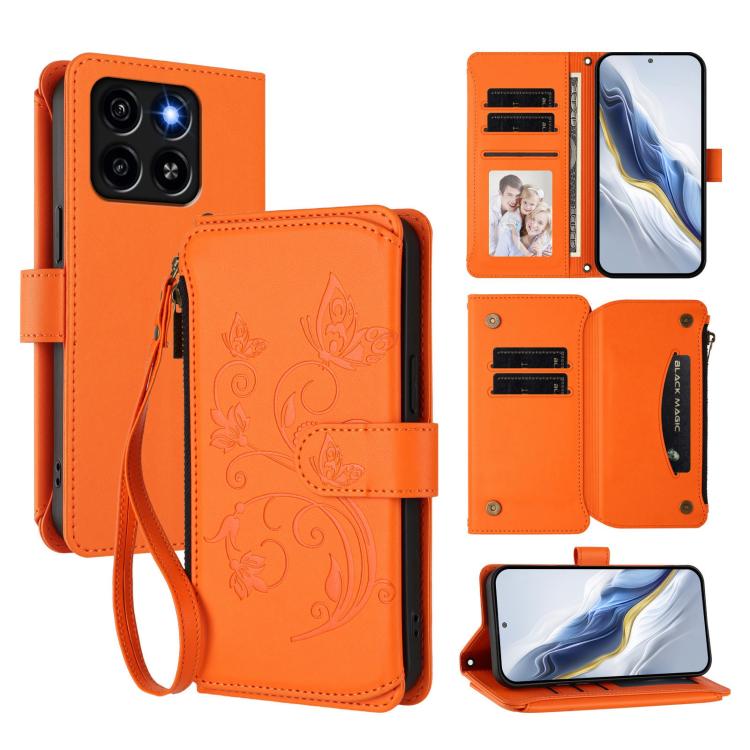 Butterfly Love Flower Multi-card Zipper Wallet Leather Phone Case, For ZTE nubia RedMagic 10 Pro, For ZTE Blade V60 Vita / V60 Design, For ZTE Blade A75 5G / nubia Focus 5G, For ZTE Blade A75 4G, For ZTE Blade A35 / A55, For ZTE nubia Focus Pro 5G     ...
