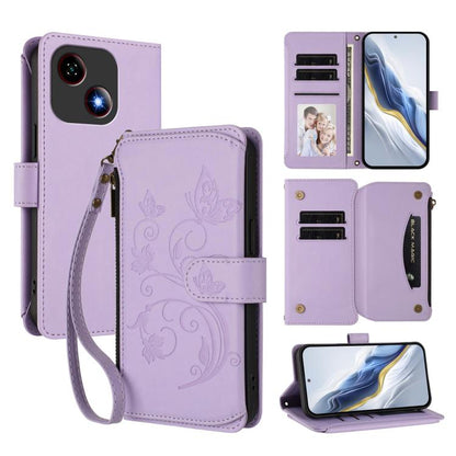 Butterfly Love Flower Multi-card Zipper Wallet Leather Phone Case, For ZTE Kantan Sumaho 4 A402ZT, For ZTE Blade V60 4G / Axon 60 4G, For ZTE Blade A35e, For ZTE Nubia Neo 3 GT, For ZTE nubia Music 2, For ZTE nubia S 5G A403ZT                          ...