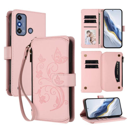 Butterfly Love Flower Multi-card Zipper Wallet Leather Phone Case, For ZTE nubia RedMagic 10 Pro, For ZTE Blade V60 Vita / V60 Design, For ZTE Blade A75 5G / nubia Focus 5G, For ZTE Blade A75 4G, For ZTE Blade A35 / A55, For ZTE nubia Focus Pro 5G     ...