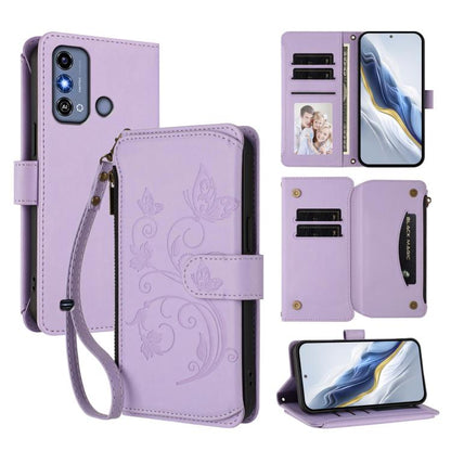 Butterfly Love Flower Multi-card Zipper Wallet Leather Phone Case, For ZTE nubia RedMagic 10 Pro, For ZTE Blade V60 Vita / V60 Design, For ZTE Blade A75 5G / nubia Focus 5G, For ZTE Blade A75 4G, For ZTE Blade A35 / A55, For ZTE nubia Focus Pro 5G     ...