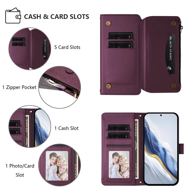 Butterfly Love Flower Multi-card Zipper Wallet Leather Phone Case, For ZTE Blade A53 Pro, For ZTE Blade A52 Lite, For ZTE Blade V40s, For ZTE Blade A52