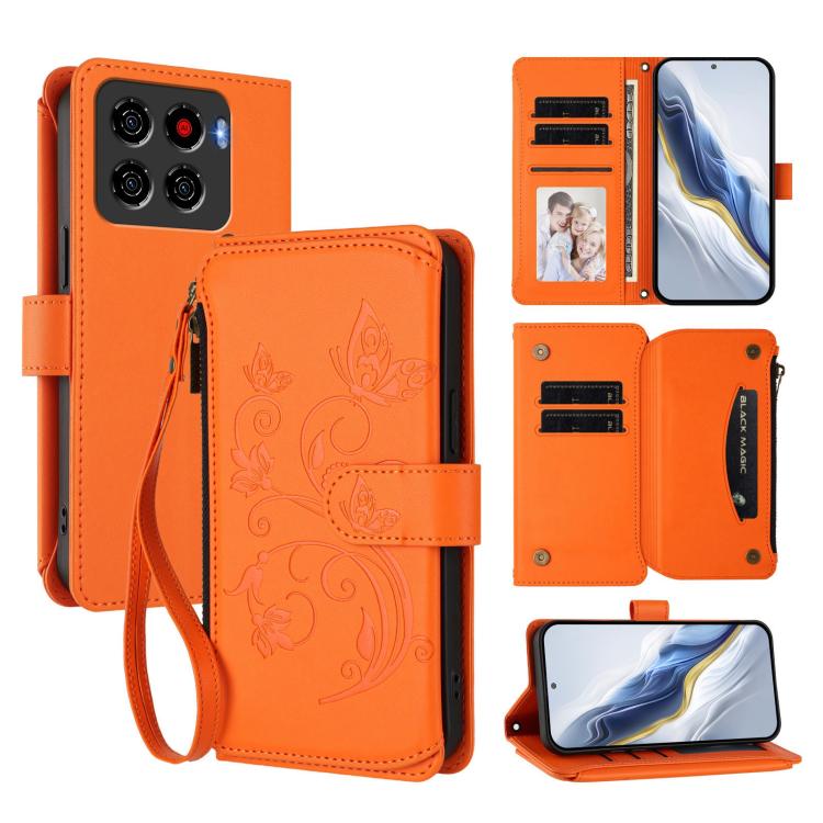 Butterfly Love Flower Multi-card Zipper Wallet Leather Phone Case, For ZTE nubia Neo 5 5G, For ZTE nubia Neo 5 GT 5G, For ZTE nubia P7 Pro / Optus X Value, For ZTE nubia P9 Pro / Optus X Pro 2 5G, For ZTE nubia RedMagic 11 Air                          ...