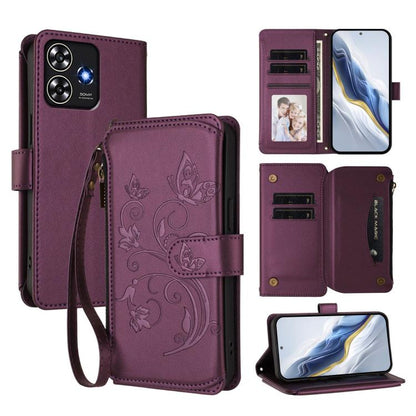 Butterfly Love Flower Multi-card Zipper Wallet Leather Phone Case, For ZTE nubia RedMagic 10 Pro, For ZTE Blade V60 Vita / V60 Design, For ZTE Blade A75 5G / nubia Focus 5G, For ZTE Blade A75 4G, For ZTE Blade A35 / A55, For ZTE nubia Focus Pro 5G     ...