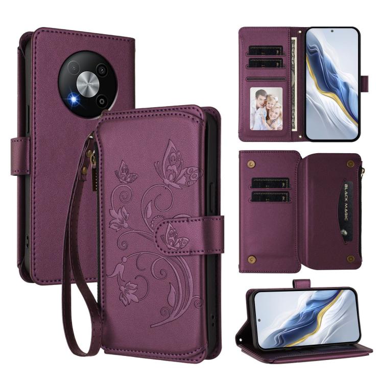 Butterfly Love Flower Multi-card Zipper Wallet Leather Phone Case, For ZTE nubia RedMagic 10 Pro, For ZTE Blade V60 Vita / V60 Design, For ZTE Blade A75 5G / nubia Focus 5G, For ZTE Blade A75 4G, For ZTE Blade A35 / A55, For ZTE nubia Focus Pro 5G     ...