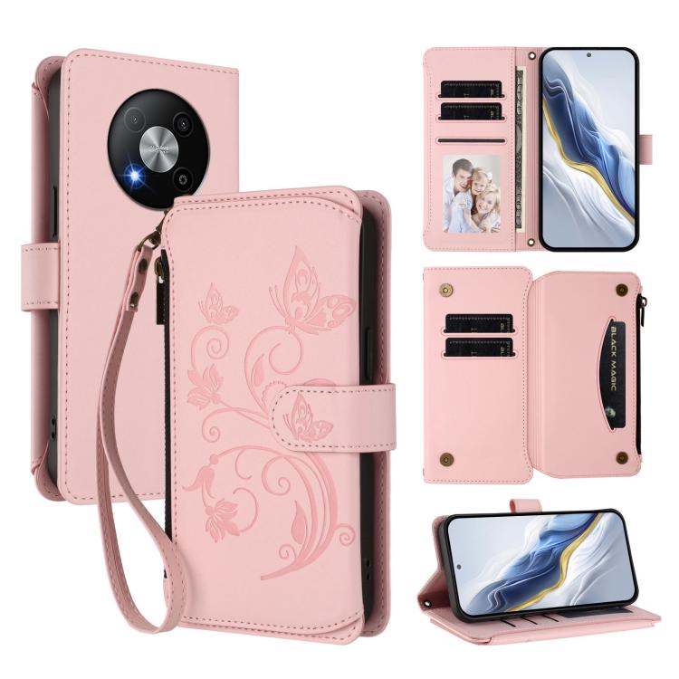 Butterfly Love Flower Multi-card Zipper Wallet Leather Phone Case, For ZTE nubia RedMagic 10 Pro, For ZTE Blade V60 Vita / V60 Design, For ZTE Blade A75 5G / nubia Focus 5G, For ZTE Blade A75 4G, For ZTE Blade A35 / A55, For ZTE nubia Focus Pro 5G     ...