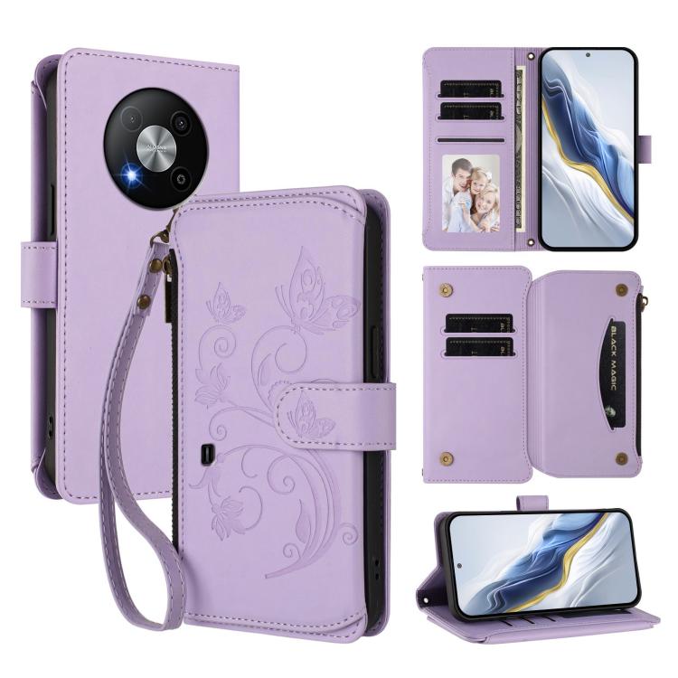 Butterfly Love Flower Multi-card Zipper Wallet Leather Phone Case, For ZTE nubia RedMagic 10 Pro, For ZTE Blade V60 Vita / V60 Design, For ZTE Blade A75 5G / nubia Focus 5G, For ZTE Blade A75 4G, For ZTE Blade A35 / A55, For ZTE nubia Focus Pro 5G     ...