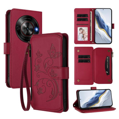 Butterfly Love Flower Multi-card Zipper Wallet Leather Phone Case, For ZTE nubia RedMagic 10 Pro, For ZTE Blade V60 Vita / V60 Design, For ZTE Blade A75 5G / nubia Focus 5G, For ZTE Blade A75 4G, For ZTE Blade A35 / A55, For ZTE nubia Focus Pro 5G     ...