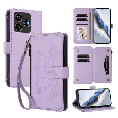 Butterfly Love Flower Multi-card Zipper Wallet Leather Phone Case, For ZTE Kantan Sumaho 4 A402ZT, For ZTE Blade V60 4G / Axon 60 4G, For ZTE Blade A35e, For ZTE Nubia Neo 3 GT, For ZTE nubia Music 2, For ZTE nubia S 5G A403ZT                          ...