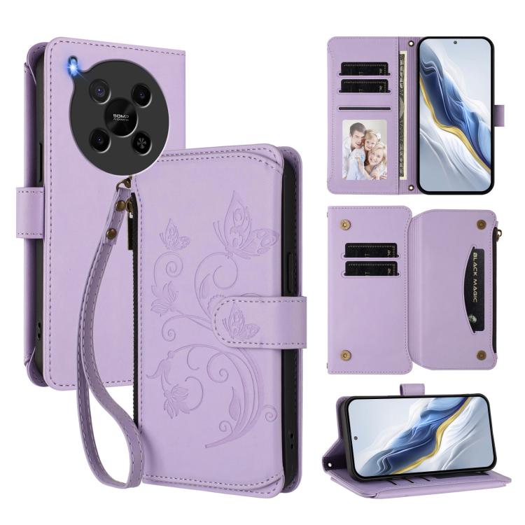 Butterfly Love Flower Multi-card Zipper Wallet Leather Phone Case, For ZTE Kantan Sumaho 4 A402ZT, For ZTE Blade V60 4G / Axon 60 4G, For ZTE Blade A35e, For ZTE Nubia Neo 3 GT, For ZTE nubia Music 2, For ZTE nubia S 5G A403ZT                          ...