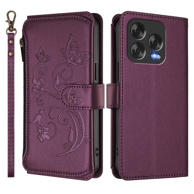 Butterfly Love Flower Multi-card Zipper Wallet Leather Phone Case, For ZTE Kantan Sumaho 4 A402ZT, For ZTE Blade V60 4G / Axon 60 4G, For ZTE Blade A35e, For ZTE Nubia Neo 3 GT, For ZTE nubia Music 2, For ZTE nubia S 5G A403ZT                          ...