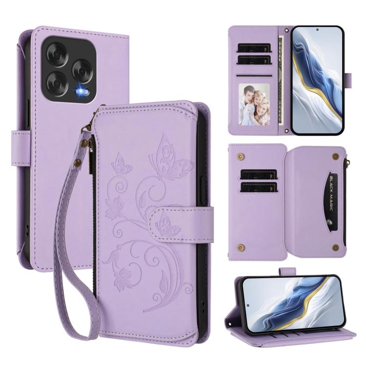 Butterfly Love Flower Multi-card Zipper Wallet Leather Phone Case, For ZTE Kantan Sumaho 4 A402ZT, For ZTE Blade V60 4G / Axon 60 4G, For ZTE Blade A35e, For ZTE Nubia Neo 3 GT, For ZTE nubia Music 2, For ZTE nubia S 5G A403ZT                          ...