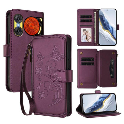 Butterfly Love Flower Multi-card Zipper Wallet Leather Phone Case, For ZTE Kantan Sumaho 4 A402ZT, For ZTE Blade V60 4G / Axon 60 4G, For ZTE Blade A35e, For ZTE Nubia Neo 3 GT, For ZTE nubia Music 2, For ZTE nubia S 5G A403ZT                          ...